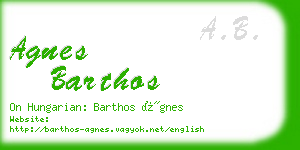 agnes barthos business card